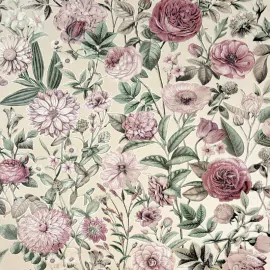 A flat swatch image of the M95708 pink multi floral pattern.