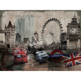 Grandeco Young Edition London Montage Multi Wall Mural - ML3401