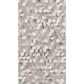 Grandeco Young Edition Hexagon Grey/Silver Wall Mural - ML4301