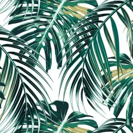Origin Tropical Leaves Emerald Wall Mural - MUR121