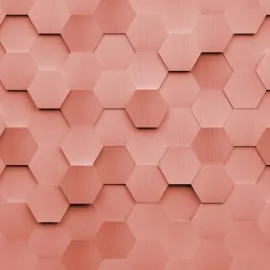 Origin Metal Hexagons Rust Wall Mural - MUR147
