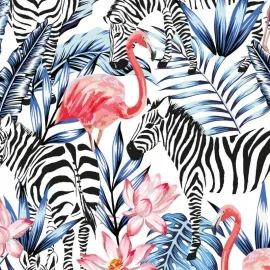 Origin Zemingo Cobalt/Coral Wall Mural - MUR170