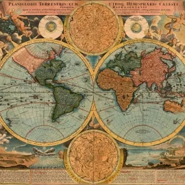 Origin Vintage Map Antique Wall Mural - MUR180