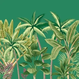 Origin Tropical Palm Trees Green Wall Mural - MUR201