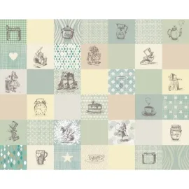 Origin Alice in Wonderland Retro Illustrations Natural Wall Mural - MUR259