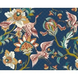Origin Cranes in Flight Navy Blue Multi Wall Mural - MUR264