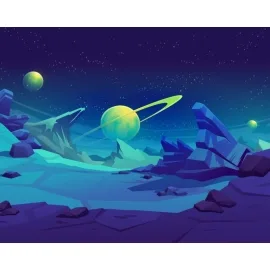Origin Space Landscape Blue Wall Mural - MUR265