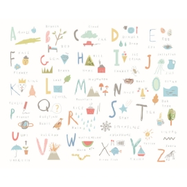 Origin Childrens Alphabet Illustrations Pastel Multi Wall Mural - MUR270