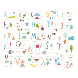 Origin Childrens Alphabet Illustrations Bright Multi Wall Mural - MUR271