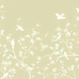 Origin Blossom Trail Soft Green Wall Mural - MUR351