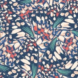 Origin Butterfly Wings Navy Blue/Coral Wall Mural - MUR361