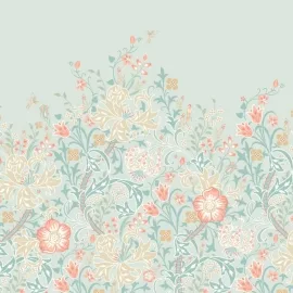 Origin Trailing Lily Duck Egg Blue Wall Mural - MUR375