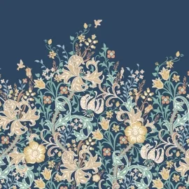 Origin Trailing Lily Navy Blue Wall Mural - MUR376