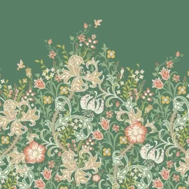 Origin Trailing Lily Forest Green Wall Mural - MUR378