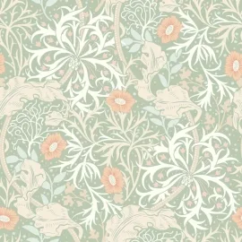 Origin Trailing Seaweed Garden Sage/Apricot Wall Mural - MUR385