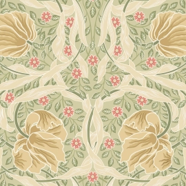 Origin Flower Circle Olive/Coral Wall Mural - MUR411