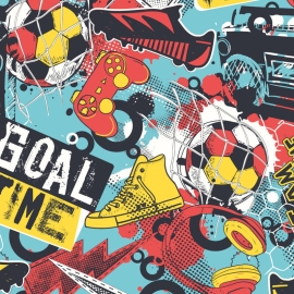 Origin Games Splash Red/Petrol Wall Mural - MUR417