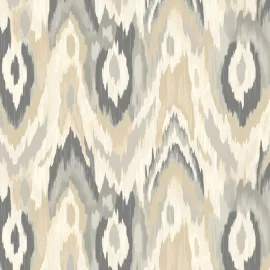 Origin Watercolour Ikat Stone/Linen Wall Mural - MUR421
