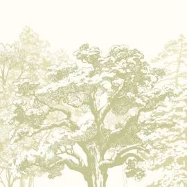 Origin Etched Trees Apple Green Wall Mural - MUR432