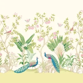 Origin Peacock Garden Apple/Rose Wall Mural - MUR435