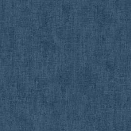 Muriva Darcy James Plain Linen Texture Blue Wallpaper - 173533