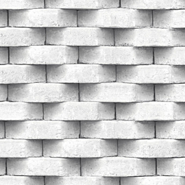 Muriva Diagon Brick 3D Effect White Wallpaper - L57129