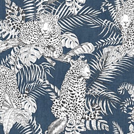 Muriva Darcy James Mamboa Leopard Blue Wallpaper - 173523