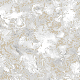 Muriva Elixir Marble Grey/Gold Metallic Wallpaper - 166506