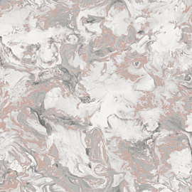 Muriva Elixir Marble Rose Gold/Silver Metallic Wallpaper - 166502