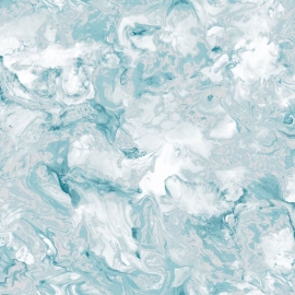 Muriva Elixir Marble Teal/Silver Metallic Wallpaper - 166503