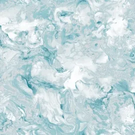 Muriva Elixir Marble Teal/Silver Metallic Wallpaper - 166503