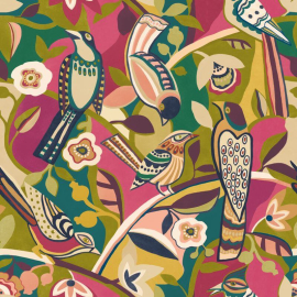 Ohpopsi Revive Forest Chorus Berry Leaf Wallpaper - REV50113W