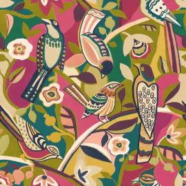 Ohpopsi Revive Forest Chorus Berry Leaf Wallpaper - REV50113W