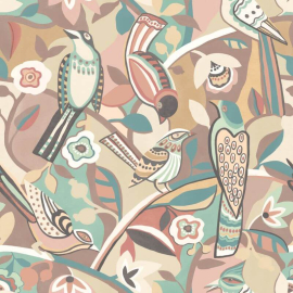 Ohpopsi Revive Forest Chorus Warm Sand Wallpaper - REV50116W