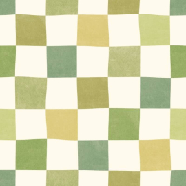 Ohpopsi Revive Disco Check Olive Mix Wallpaper - REV50129W
