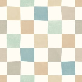 Ohpopsi Revive Disco Check Seafoam Mix Wallpaper - REV50131W