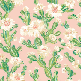 Ohpopsi Revive Cactus Bloom Coco Blush Wallpaper - REV50155W