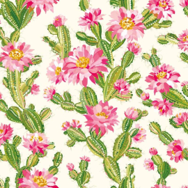 Ohpopsi Revive Cactus Bloom Raspberry Blush Wallpaper - REV50156W