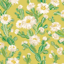 Ohpopsi Revive Cactus Bloom Chartreuse Wallpaper - REV50158W