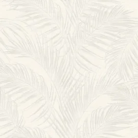 Galerie Botanical Palm Leaf Cream Metallic Wallpaper - PS33310