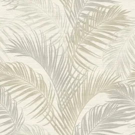 Galerie Botanical Palm Leaf Cream/Beige Metallic Wallpaper - PS33311