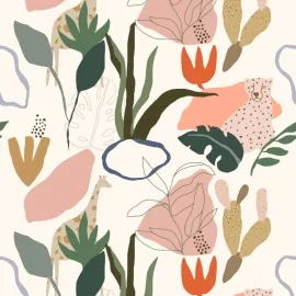 Grandeco Safari Jungle Taupe Multi Wall Mural - RB246