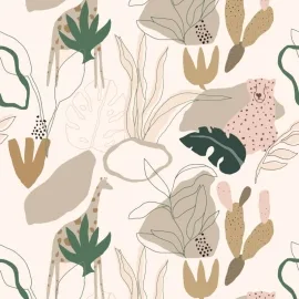 Grandeco Safari Jungle Beige Multi Wall Mural - RB247