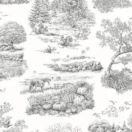 Ohpopsi Eve Toile Noir Wallpaper - RON50125W