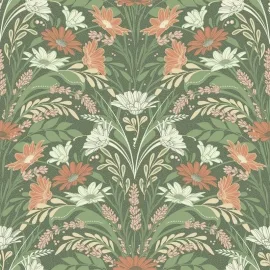 Galerie Sommarang 2 Värmdö Green/Orange Wallpaper - S24117