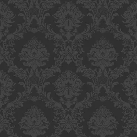 Galerie Simply Silks 4 Classic Damask Black Metallic Wallpaper - SB37906