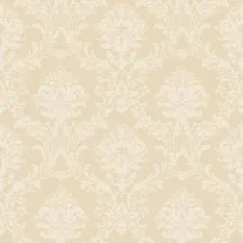 Galerie Simply Silks 4 Classic Damask Dark Cream Metallic Wallpaper - SB37908