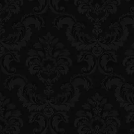 Galerie Simply Silks 4 Feathered Damask Black Metallic Wallpaper - SK34750