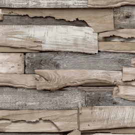 Grandeco Malay Wood Panel Natural Wallpaper - WL1002