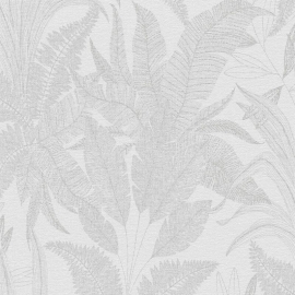 Galerie Welcome Home Botanical Leaves Silver Wallpaper - WH30144